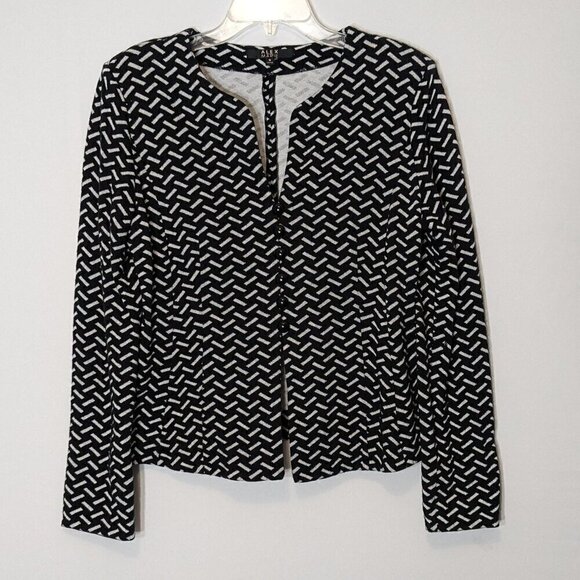 Women's ALEX MARIE Black/White Short, Slim Fit Button Casual Jacket; Size M - Picture 1 of 5